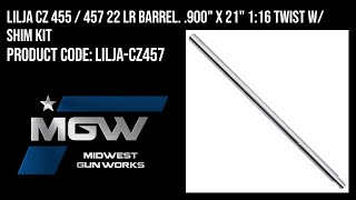 Lilja CZ 455  457 22 LR Barrel 900quot x 21quot 116 Twist w Shim Kit  LILJACZ457 [upl. by Welby]