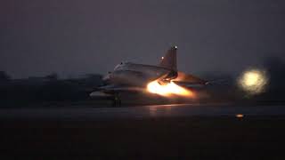 HAF F4 AUP Phantom II night takeoffs afterburner and landings [upl. by Meelas772]