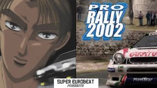 Eurobeat over Pro Rally 2002  Initial D Overtakes [upl. by Millburn]