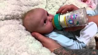 Reborn Baby Brentons First Feeding [upl. by Nickey]