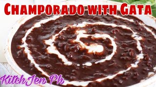 CHAMPORADO WITH GATA  CHOCOLATE RICE PORRIDGE IN COCONUT MILK  KitchJen Ph [upl. by Naitsabes994]