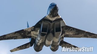 MiG29 Arrival into Oshkosh  EAA AirVenture 2022 [upl. by Rosati322]