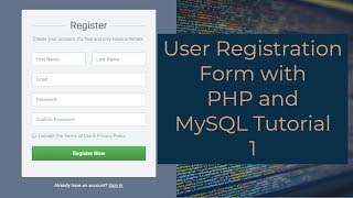 User Registration Form with PHP and MySQL Tutorial 1  Creating a Registration Form [upl. by Lamonica]