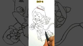 Cute बाल हनुमान drawing 👍🤗 how to draw bal Hanuman day6trending youtubeshorts [upl. by Mullins547]