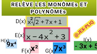 79 MONÔME ou polynôme [upl. by Noiek114]