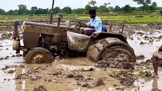 Swaraj tractor stuck in mud pulling out by Solis tractor  tractor [upl. by Yeca]