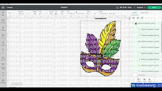 Mardi Gras Mask SVG Carnival Mask PNG DXF EPS Cut files [upl. by Solita]