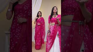 Saree to navratri outfit hack meesho saree navratrichaniyacholi navratri [upl. by Nelehyram]