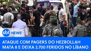 Ataque com pagers do Hezbollah mata 8 e deixa 2700 feridos no Líbano [upl. by Brieta869]