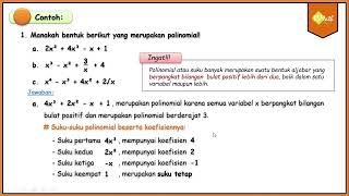 Pengertian Polinomial  Matematika Tingkat Lanjut Kelas XI Kurikulum Merdeka [upl. by Ecilahs]