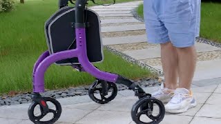 JumboTIGER Premium 3 Wheel Rollator Walker Review [upl. by Adyela437]