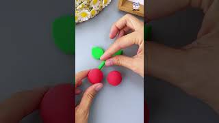 Three year old babies can make small cherry diy clay clayartforkidseasy [upl. by Suivat]