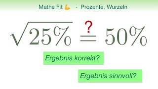 🏋️‍♀️ Mathe Fit 13  Wurzel aus einem Prozentsatz  Erklärung und Deutung [upl. by Nyladnohr461]