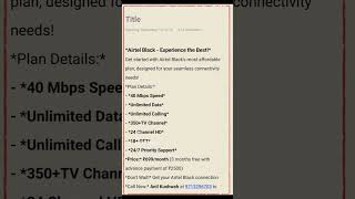 Airtel Wifi airtelblack [upl. by Athalla]
