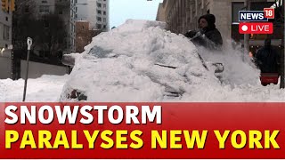 New York Snowstorm LIVE  Snowstorm Devastates New York State Of Emergency Declared  N18G [upl. by Nrol236]