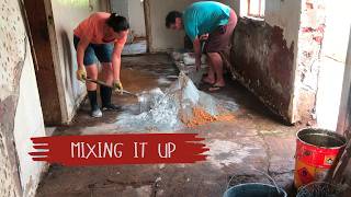 How we mix cement by hand for masonry work [upl. by Aneleasor235]