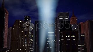 Hollywood  Sky Tracking Searchlights Over City Stock Footage [upl. by Ainad970]