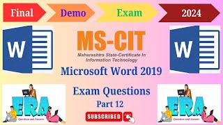 Microsoft Word 2019 Exam Questions and Answers  Part 12  all4urknowledge24x7 mscitexam exam [upl. by Emmery]