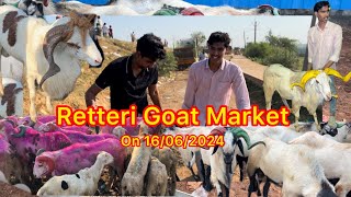 Retteri Goat Market 2024🐐 Bakrid Santhai on 16062024  Heavy Size Andhra Guntur Goat sheep [upl. by Ynaffi897]