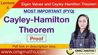 Cayley Hamilton Theorem  Proof  CayleyHamilton Theorem for the Matrix  Bsc [upl. by Gonnella]