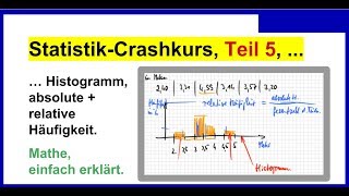 Statistik einfach erklärt Crashkurs Teil 5 Begriffe Histogramm Klassen absrel Häufigkeit [upl. by Lotsirk]