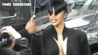 Cardi B arrival  show Mugler Paris 26 september 2024 Fashion Week [upl. by Aronoh]