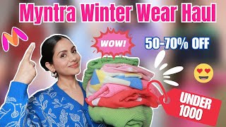 HUGE Myntra Affordable Winter Wear Haul Fall outfits🥰 Pinteresty winter looks 😍fashion myntra [upl. by Monteith66]