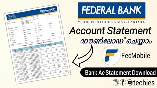 How To Download Federal Bank Account Statement  Malayalam federalbank [upl. by Walczak]