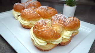 Krapfen mit Vanillepudding Das beste Rezept für Karneval 🎉 Berliner [upl. by Oretos]