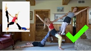 THREE PERSON EXTREME YOGA CHALLENGE part 2 [upl. by Hehre668]