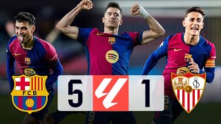 BARCELONA VS SEVILLA 51 LA LIGA 202425  MATCH REVIEW [upl. by Adnawyek]