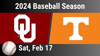 20240217  Baseball  Tenn vs Oklahoma [upl. by Adniuqal]