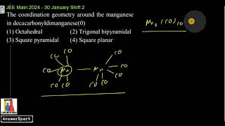 The coordination geometry around the manganese in decacarbonyldimanganese0 [upl. by Jere]