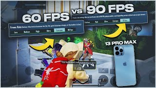 60 Fps Vs 90 Fps Iphone 13 Pro Max Comparison For BGMI  Pubg Mobile [upl. by Sheng]