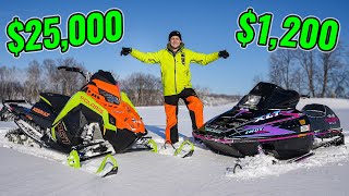 Cheap vs Expensive Snowmobile Ditch Riding [upl. by Copeland610]