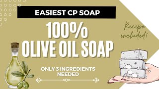 Easy beginner soap  100 Olive Oil soap CASTILE SOAP soapmaking diy howto [upl. by Senior971]