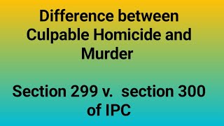 Difference between culpable homicide and murder [upl. by Addie]