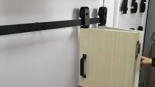 Black Single BiFold Sliding Barn Door Track And Hardware Kit [upl. by Culliton662]