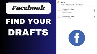 How To Find Drafts On Facebook  Full Guide [upl. by Annaiel]