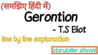 Gerontion poem line by line explanation  poem by TS Eliot [upl. by Weld225]