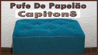 Pufe Capitonê Com Caixa De Papelão DIY puff [upl. by Aneema422]