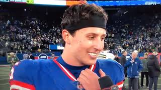 Tommy DeVito Post Game Interview Giants SEAL THE DEAL OVER PACKERS On Monday Night Football [upl. by Honebein]