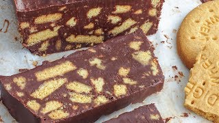 No Bake Chocolate Biscuit Cake Recipe  Only 4Ingredients  Happy Foods Tube [upl. by Swee]