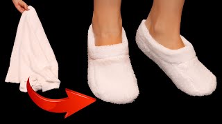 Sew only in 10 minutes  the easiest way to sew slippers [upl. by Adabelle852]