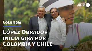 Presidente mexicano inicia gira por Colombia y Chile  AFP [upl. by Giark404]