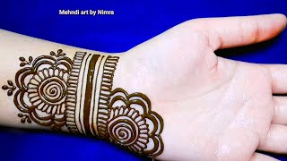 Eid Special Simple mehndi design  easy front hand henna design  Eid mehandi 2024 [upl. by Eittod268]