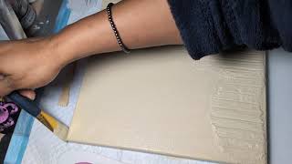 Using Spackle For Textured Art on Canvas [upl. by Bogart]