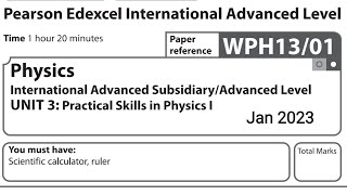 IAL Physics Unit 3 January 2023 Question Paper solution Edexcel IAL WPH1301 Physics U3 [upl. by Esertal]