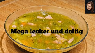 Deftiger Erbseneintopf mit TKErbsen  einfach und lecker  Erbsensuppe  auch vegetarische Variante [upl. by Nilesoj505]