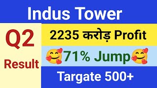 INDUS TOWER Q2 Result🔥🔥71 Jump in Profit🚀 Rocket banega Targate 500 [upl. by Sadie698]